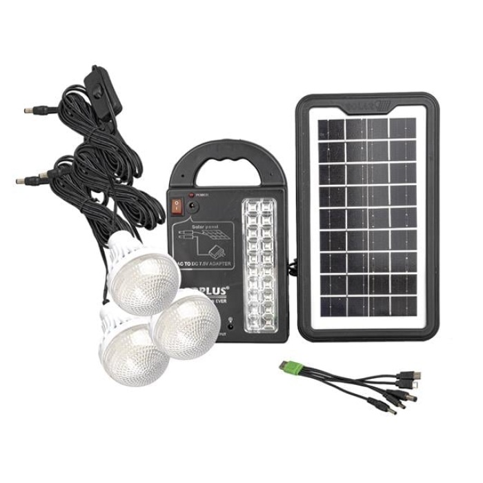 Powermaster GD-999 Lamba + Powerbank + Işıldak Solar Aydınlatma Seti