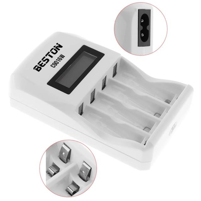 Beston C9016W Lcd Ekran AA 1800mah AAA 900mah Ekranlı Süper Hızlı Pil Şarj Cihazı