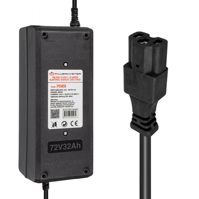 Powermaster PM-7023 72 Volt - 32 Amper Elektrikli Bisiklet Şarj Cihazı