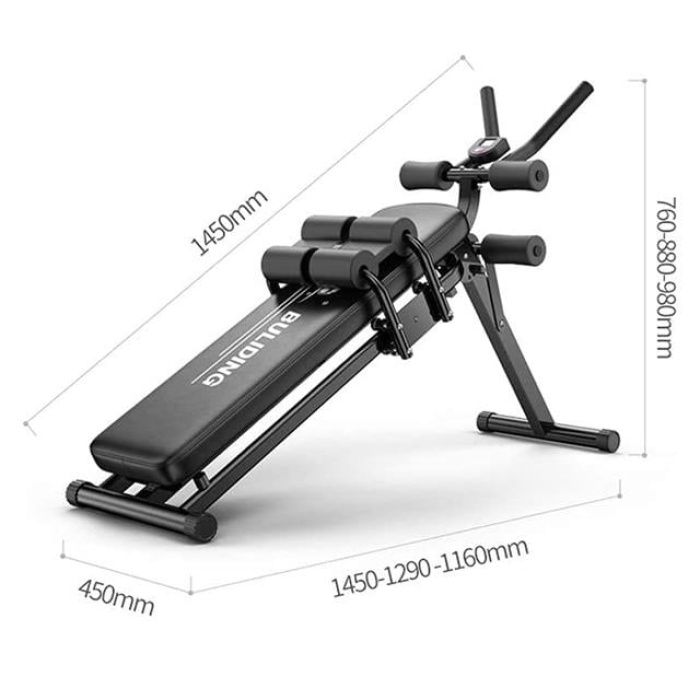 Sunup SN-29122 Fonksiyonel Karın Kası Mekik Sehpası Dijital Sayaçlı Katlanabilir Fitness Egzersiz Aleti