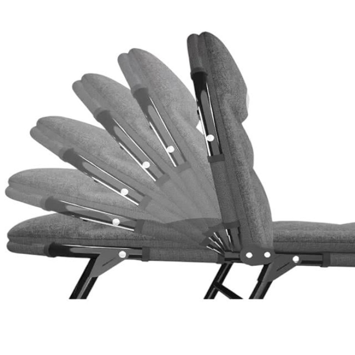 Sunup SN-26974 Taşınabilir Ayarlanabilir 5 Kademe Sünger Kamp Yatak Şezlong (Açık Gri)