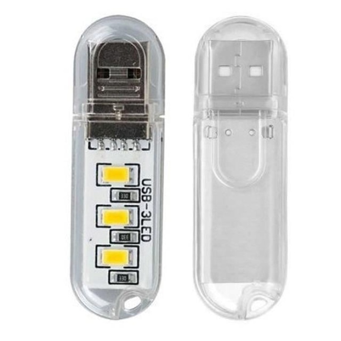 Powermaster PM-34390 Flash Bellek Görünümlü Taşınabilir 3 Led Beyaz Işık Usb Gece Lambası