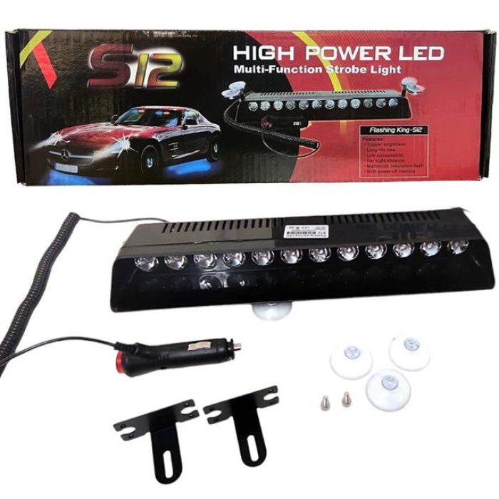 Magicvoice S12 Plastik 3 Renk (Beyaz-Mavi-Kırmızı) 12 Mercekli 15 Mod Vantuzlu Çakar Led