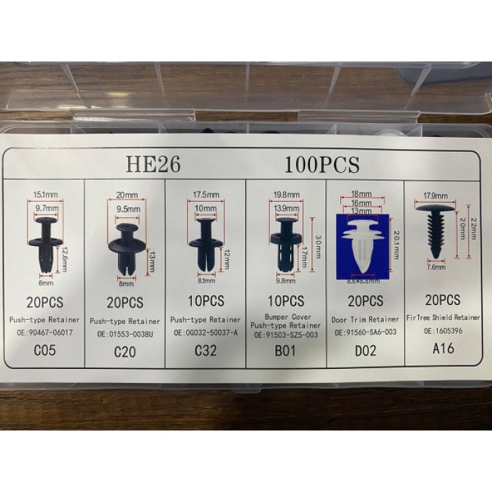 Çok Amaçlı Plastik Bağlantı Klipsi Seti 100 Parça