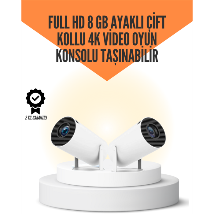 10.000 Oyun Destekli, Çift Kollu 4K Projeksiyon – HDMI, USB, AUX, Ethernet Yok