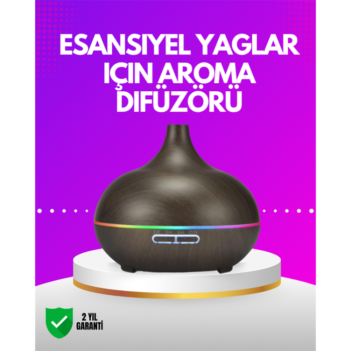 Zamanlayıcılı ve Otomatik Kapanmalı Aromaterapi Nemlendirici Difüzör