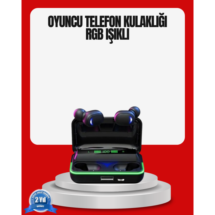 RGB Oyuncu Bluetooth Kulaklık Düşük Gecikmeli Kablosuz 5.1