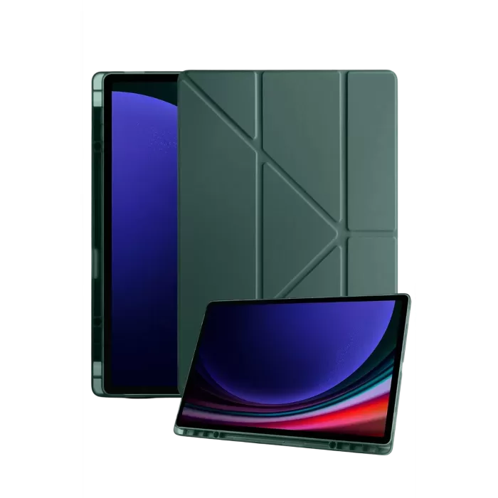 Newface Samsung Galaxy Tab A11 Plus Kalemlikli Mars Tablet Kılıfı - Koyu Yeşil