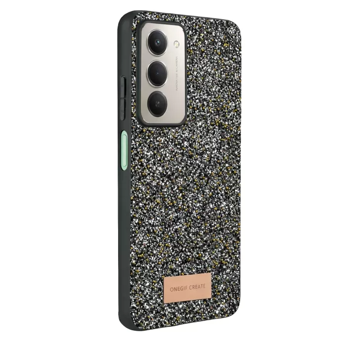 Onegif Xiaomi Redmi 15 4G Bright Simli Kapak - Gold