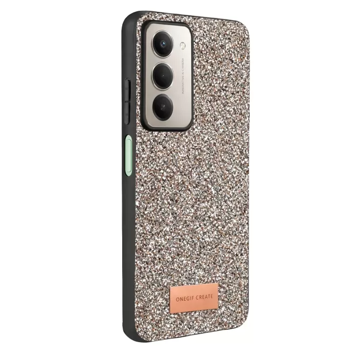 Onegif Xiaomi Redmi 15 4G Bright Simli Kapak - Gümüş