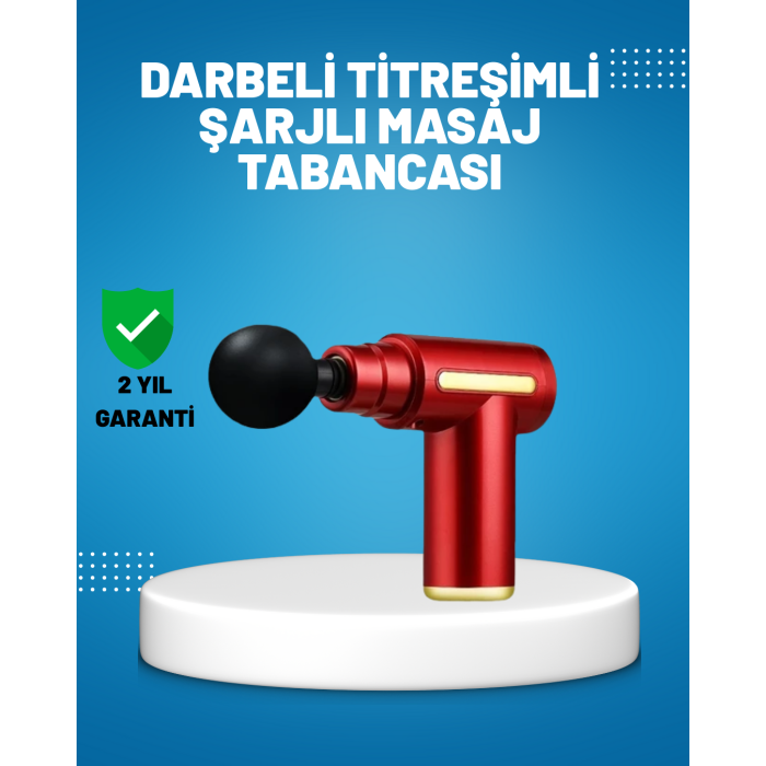 Titreşimli Masaj Tabancası 4 Başlıklı 6 Hız Ayarlı Kas Rahatlatıcı