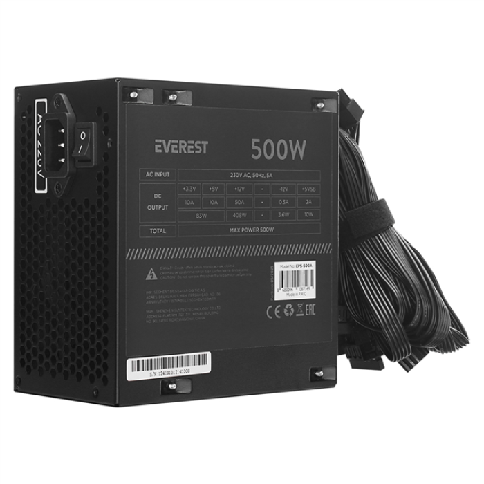 Everest Eps-500A Real 500W 4*Sata 12Cm Fanlı Oyuncu Pc Destekli Power Supply