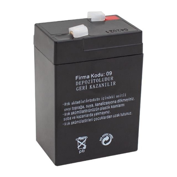 Atex 6 Volt 4 AH Işıldak Aküsü (70*48*101 Mm)