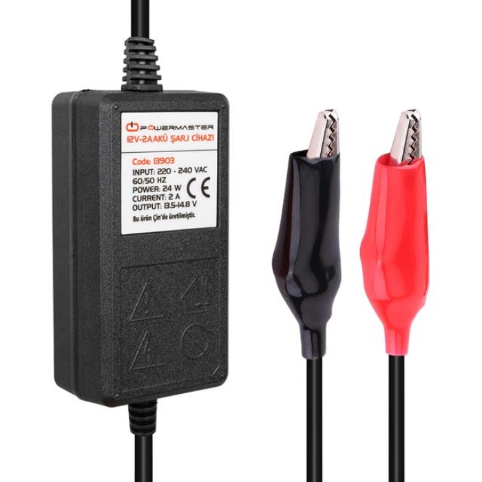 PowerMaster PM-13903 12 Volt - 2 Amper Akü Şarj Cihazı