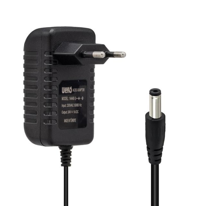 Weko 24 Volt 1 Amper 24 Watt Plastik Kasa Priz Tipi Adaptör (5.5x2.5 Uçlu)