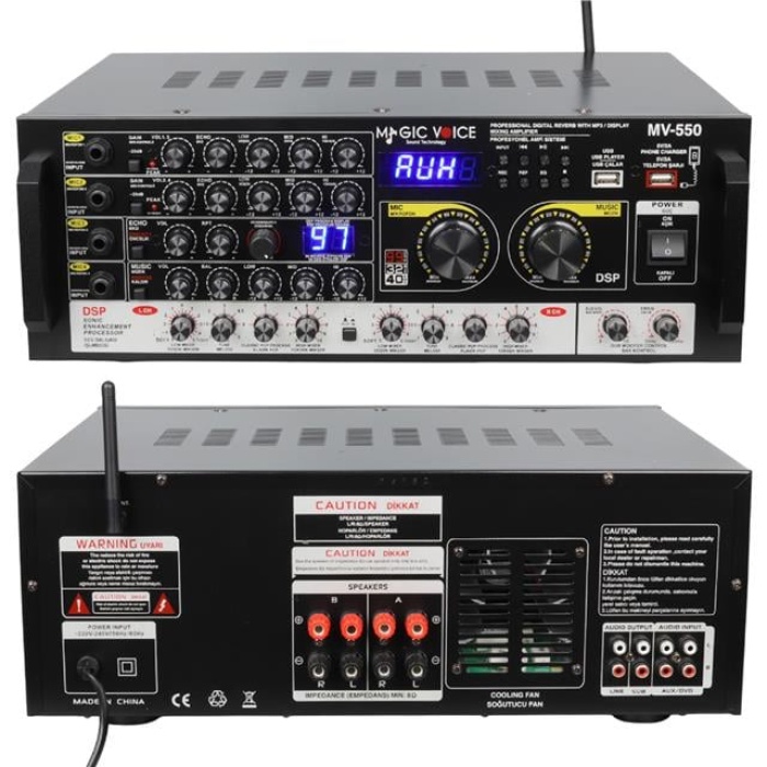 Magicvoice Mv-550 2x100 Watt Usb-Sd-Bluetooth- Balans Trafosuz Ses Mixer