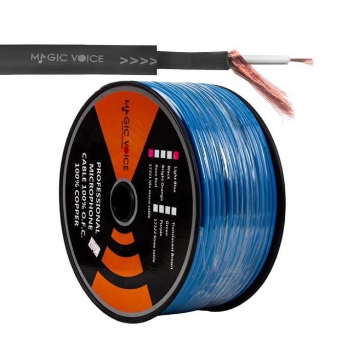 Magicvoice Mi̇krofon Kablosu Mono 1. Kali̇te 100 Metre Açık Mavi