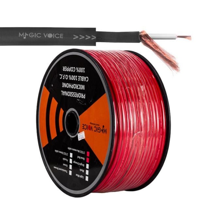 Magicvoice Mi̇krofon Kablosu Mono 1. Kali̇te 100 Metre Kırmızı