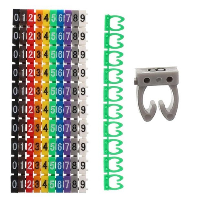 PowerMaster 0-9 Dijital Kodlu Renkli Kablo İşaretleyici 2,5mm (100lü Paket)