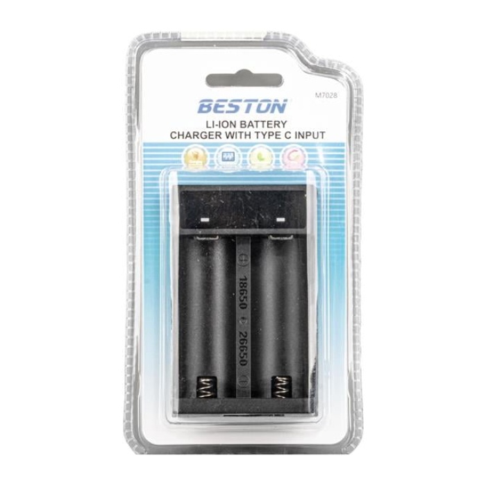 Beston M7028 18650/21700/2660 Type-C Çıkışlı Hızlı Pil Şarj Cihazı