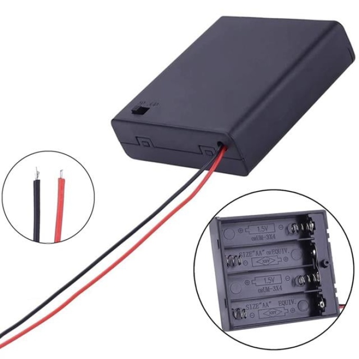 Powermaster  4lü AA Kapaklı Switchli Pil Yuvası (IC-233F)