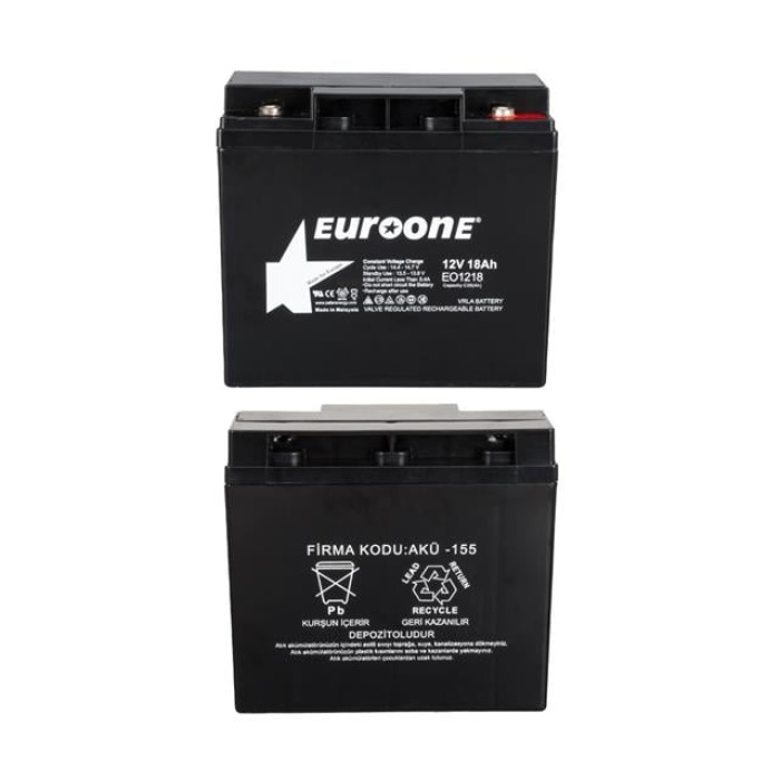 Euroone EO1218 12 Volt 18 Amper Bakımsız Kuru AGM Akü