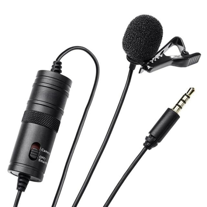 Haiki HK-401 Profesyonel Youtuber Kamera Telefon Yaka Mikrofonu (6 Metre Kablolu)