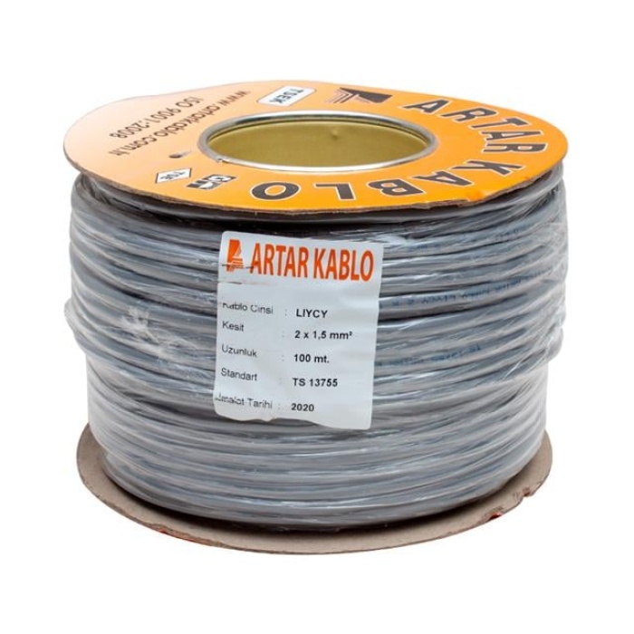 Artar 2x1.5 Mm Liycy 100 Metre Bakır Hoparlör Kablosu