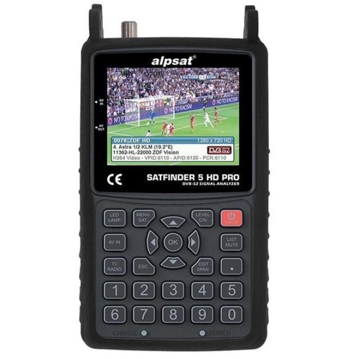 Alpsat Satfinder 5 Pro HD Görüntülü Uydu Bulucu -  AHD-TVI-CVI Kmaera Test Monitörü