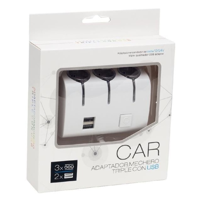 PowerMaster PM-18952 12V/24V Uyumlu 3lü Oto Çakmak Çoklayıcı ve 2li USB Şarj Cihazı