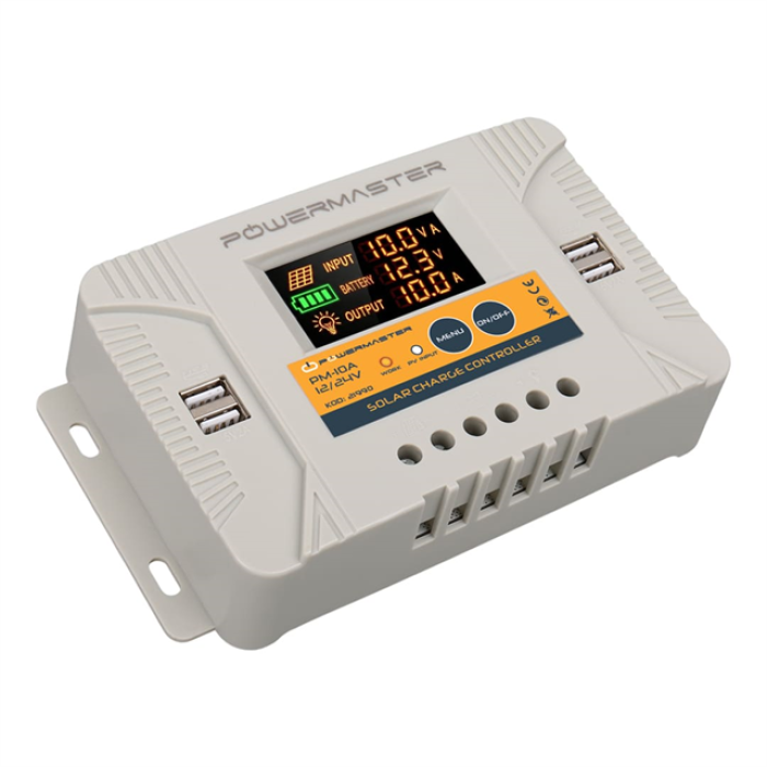 Powermaster PM-10A 12V-24V 10A 4 Usbli Dijital Otomatik Solar Şarj Regülatörü