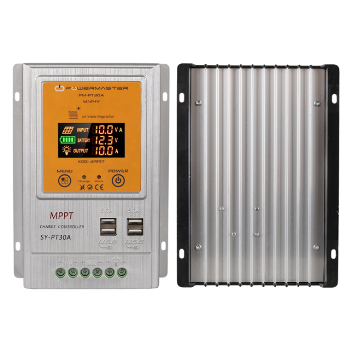 Powermaster PM-PT30A 12V/24V 30A MPPT 4 Usbli Dijital Otomatik Solar Şarj Regülatörü