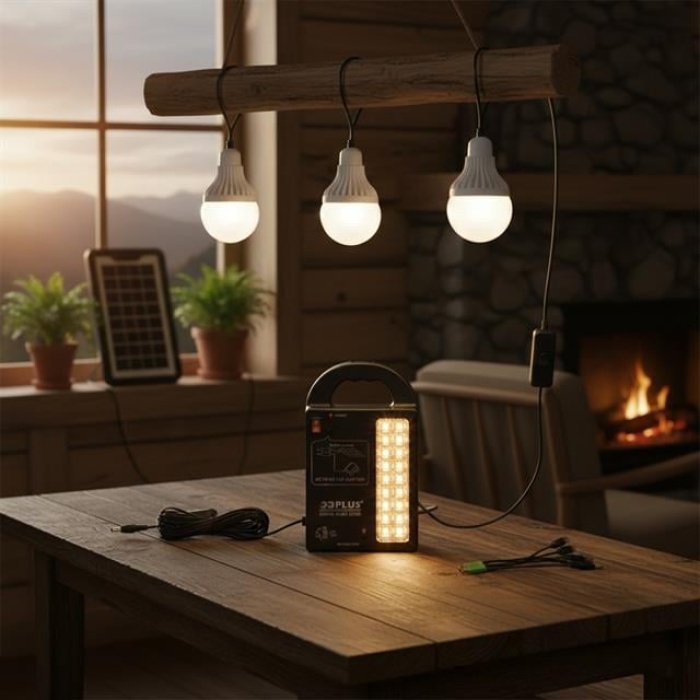 Powermaster GD-999 Lamba + Powerbank + Işıldak Solar Aydınlatma Seti