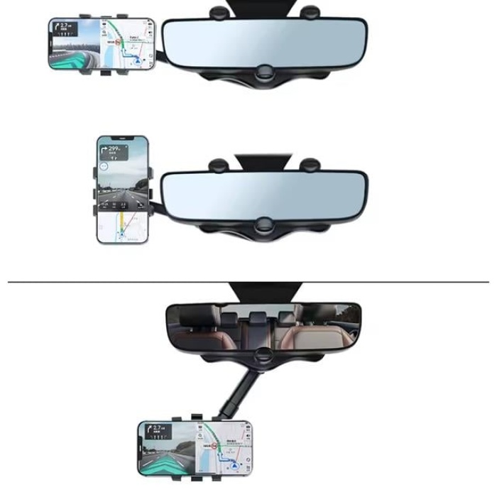 PowerMaster PM-25159 Araç İçi Dikiz Aynası Telefon Tutucu 360 Derece Ayarlanabilen