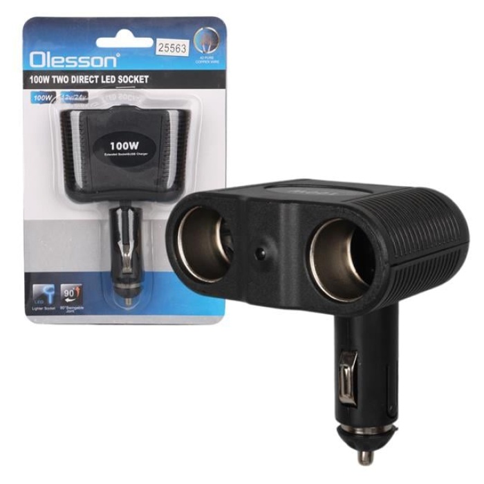 Olesson 1643 12-24V 100W 2LI Araç Çakmak Çoklayıcı