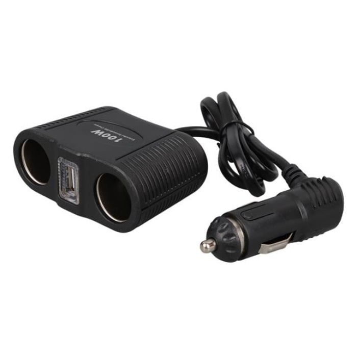 Olesson 1645 12-24V Tek USB Girişli 100W 70cm Kablolu 2li Araç Çakmak Çoklayıcı