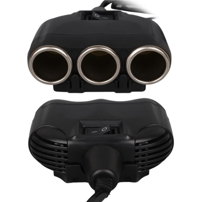 Olesson 1634 12-24V 3Lü Usbli 120W 80Cm Kablolu Dijital Ekranlı Araç Çakmak Çoklayıcı