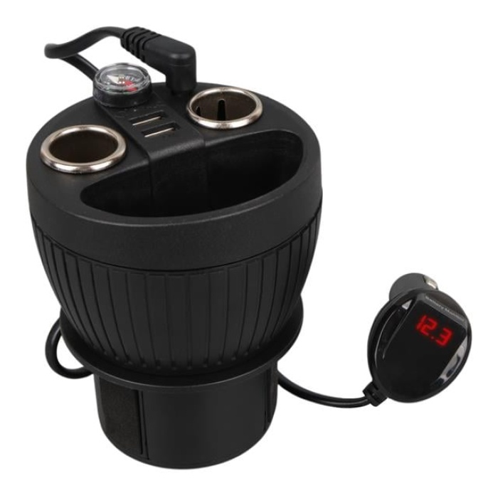 Olesson 1640 12-24V Çiftli Çift Usbli 120W 80Cm Kablolu Dijital Ekranlı Araç Çakmak Çoklayıcı