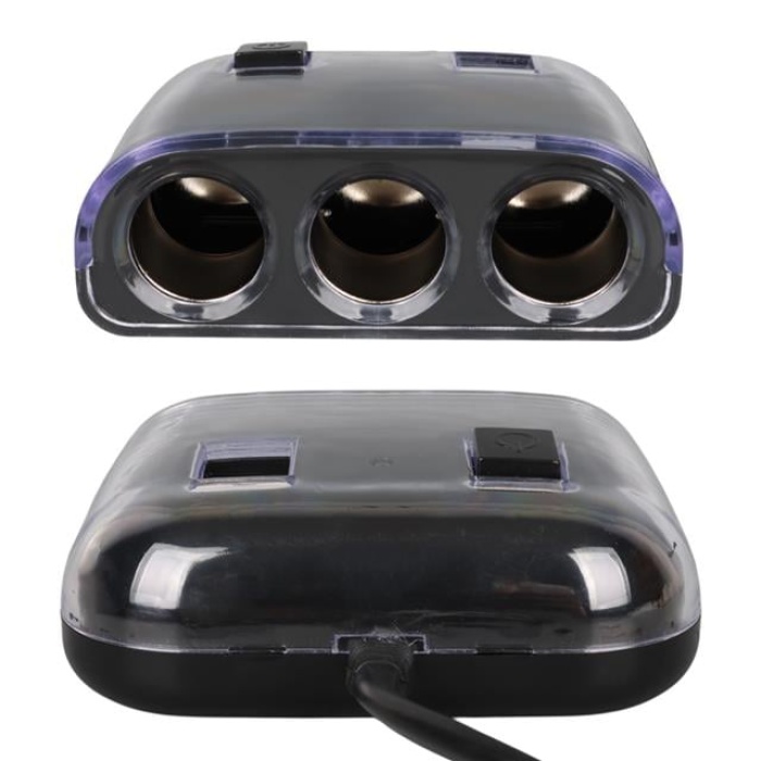 Olesson 1505 12-24V Çift USB Girişli 120W 80cm Kablolu 3LÜ Araç Çakmak Çoklayıcı