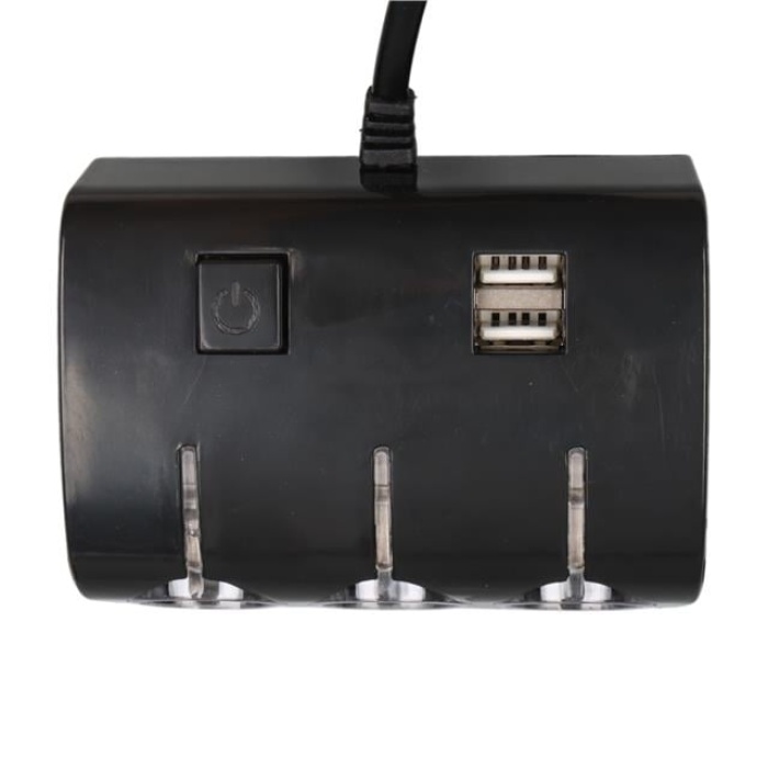 Olesson 1506 12-24V Çift USB Girişli 120W 80 CM Kablolu 3LÜ Araç Çakmak Çoklayıcı
