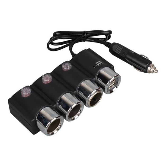 Olesson 1508 12-24V 3Lü Çift Usbli 120W 80 Cm Kablolu Araç Çakmak Çoklayıcı