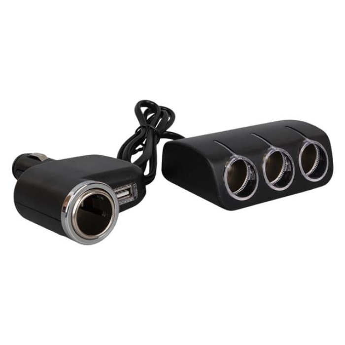 Olesson 1528 12-24V Tek USB Girişli 120W 80cm Kablolu 3LÜ Araç Çakmak Çoklayıcı