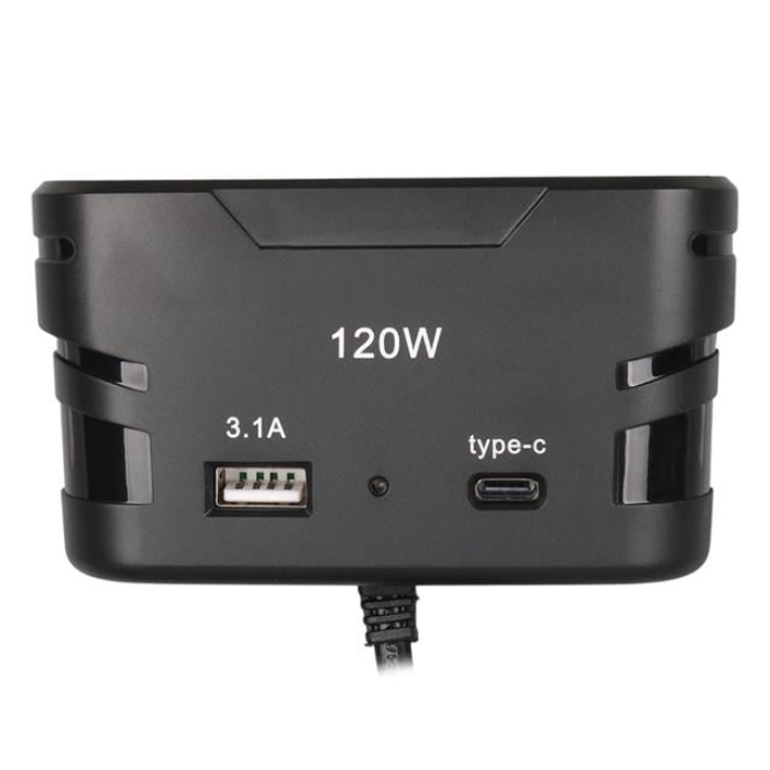Olesson 2013 12-24V TYPE-C + USB Girişli 120W 80 CM Kablolu 3lü Araç Çakmak Çoklayıcı
