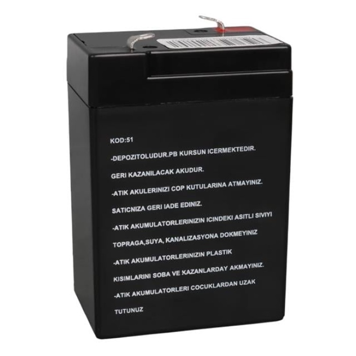 Energy Mustang 6 Volt 4 Amper Kuru Işıldak Aküsü (70x48x101 Mm)