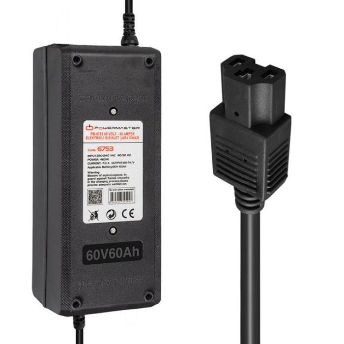 Powermaster PM-6753 60 Volt - 60 Amper Elektrikli Bisiklet Şarj Cihazı