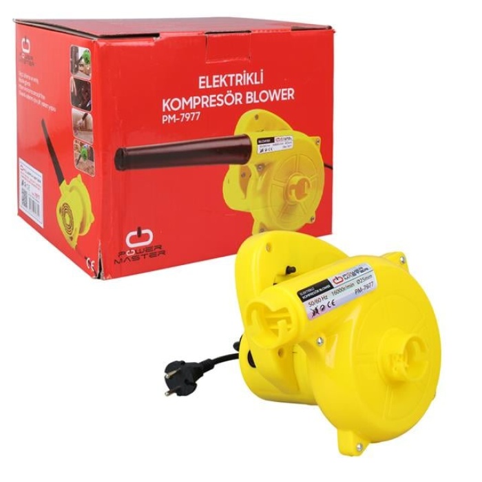 PowerMaster PM-7977 Elektrikli Kompresör Blower Hava Üfleyici AC220 Volt - 600 Watt (16000Rpm 50Hz)