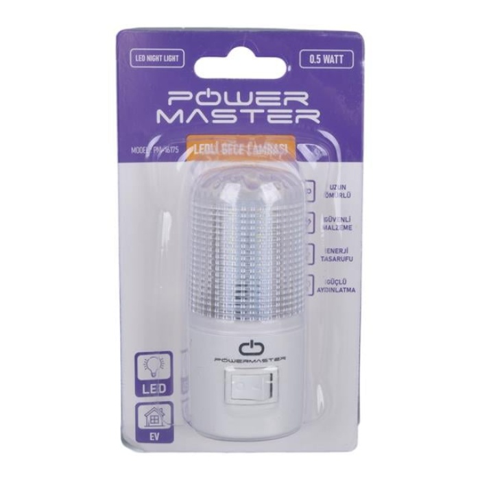Powermaster QL-102 Ledli Anahtarlı Gece Lambası (0.5 Watt Saatte)