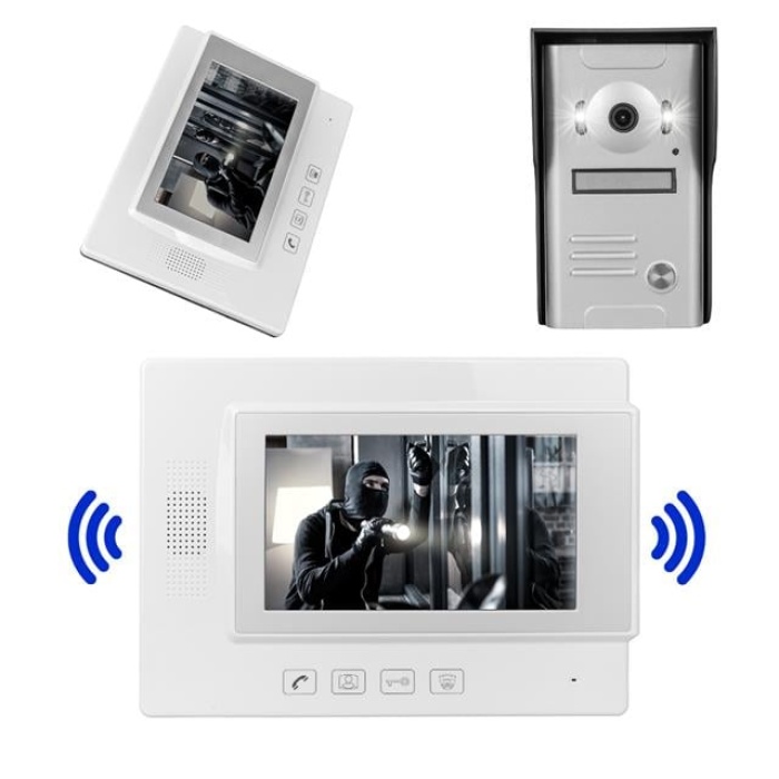 PowerMaster 37M 1 Daire 7 Görüntülü Diafon Kapı Zili Interkom Akıllı Ev Güvenliği Sistemi