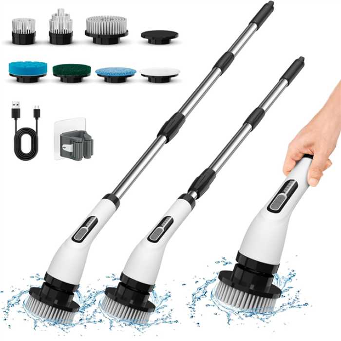 Sunup SN-26239 9u 1 Arada Çok Amaçlı Kablosuz Şarjlı Temizlik Fırçası IP67 Yıkanabilir Başlık