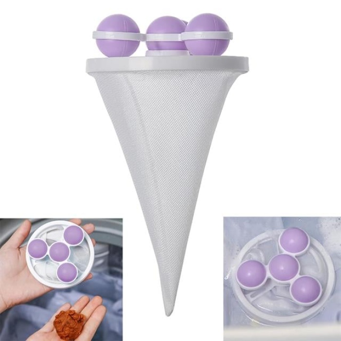 Sunup SN-26621 Çok Fonksiyonlu Çamaşır Makinesi İçin Yıkanabilir Mor Toz Tüy Toplayıcı